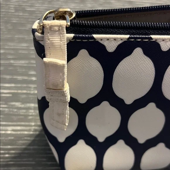 Kate Spade Navy and White Lemon Print Cosmetic Case - Picture 5 of 9